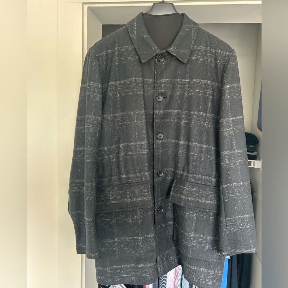 Bonobos Men’s Peacoat Size L (Grey Plaid)